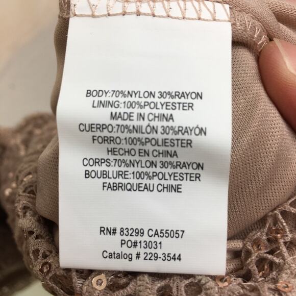 Blu Sage Sequin Gown Taupe 12 - Picture 12 of 16